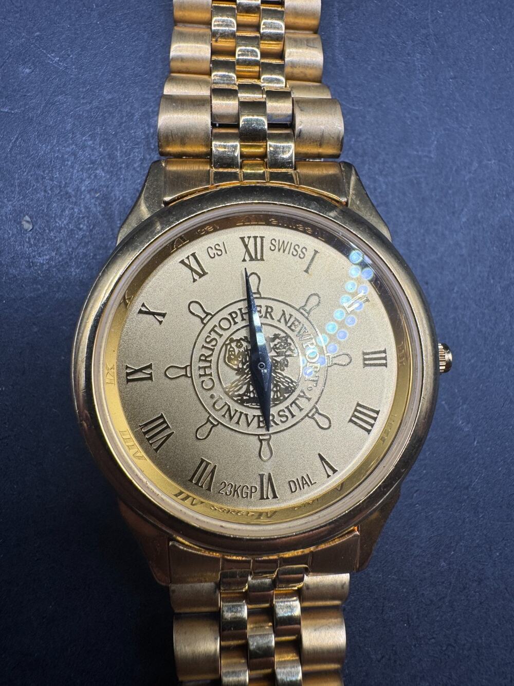 CSI Swiss 23 Karat Gold Plated Dial Christopher University Ladies Wrist Watch